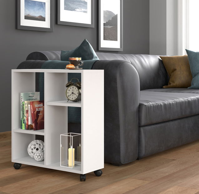 Příruční stolek na kolečkách Tros 2 (bílá)