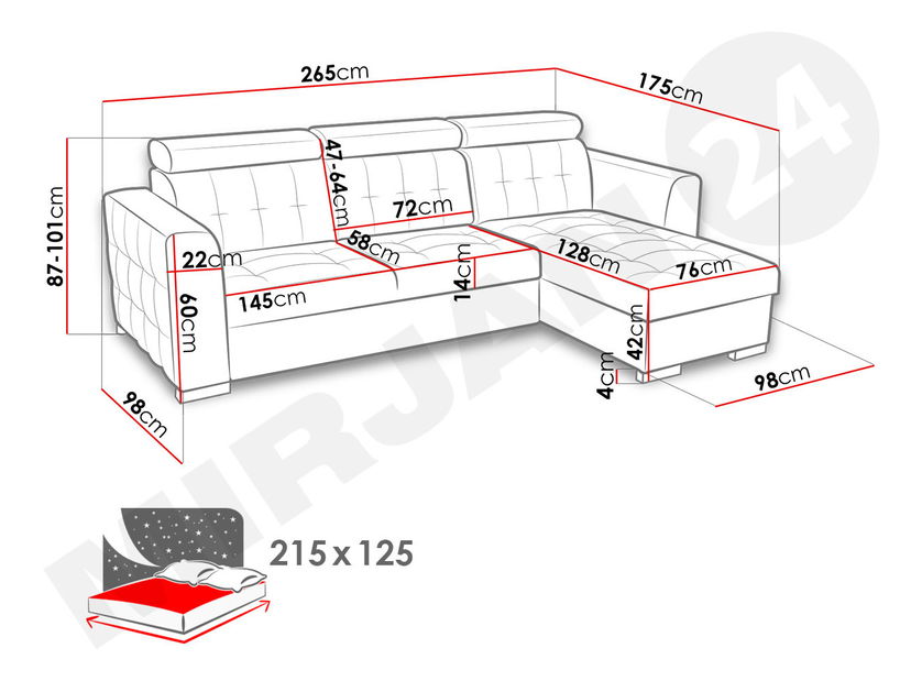 Rohová sedací souprava Somkera (mořská modrá)