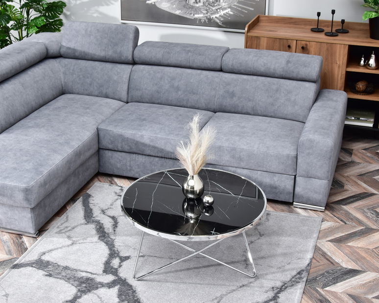 Konferenční stolek Armin Xl (černý mramor + chromová)