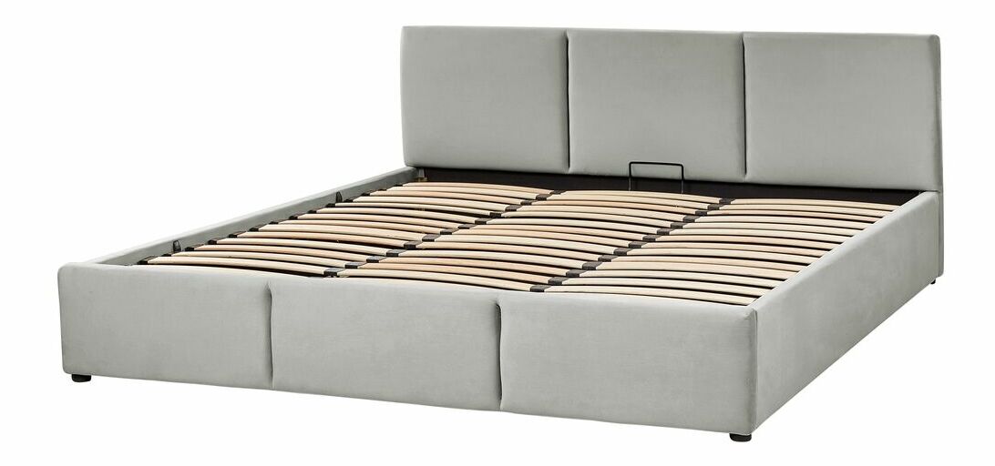 Manželská postel 180 cm Belize (světle šedá) (s roštem) (s úl. prostorem)