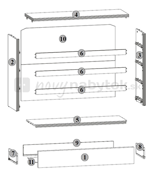 Komoda BRW DOORS HKOM4S 9/12 