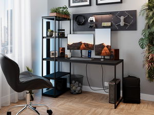 Toaletní stolek Wifa (černá + černý molet)