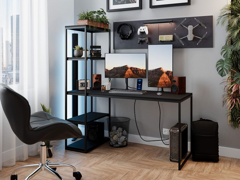 Toaletní stolek Wifa (černá + černý molet)