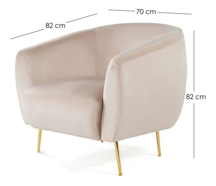 Křeslo Essia (béžová + zlatá)