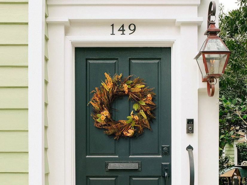 Věnec na dveře ø 50 cm Aje (oranžová)