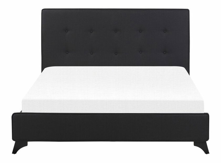 Manželská postel 140 cm AMBRE (s roštem) (černá)