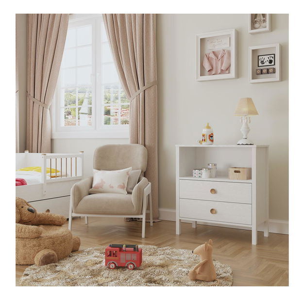 Dětská komoda Franc 16 (bílé dřevo)