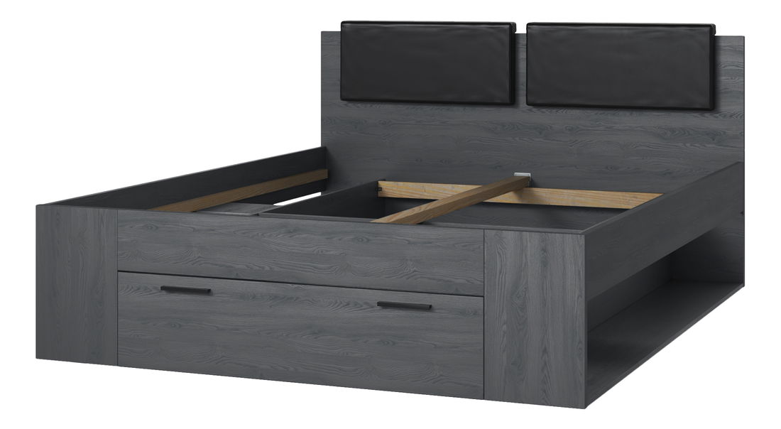 Manželská postel 160 cm Afrodita Typ 51 (s úl. prostorem) (dub karbonový)