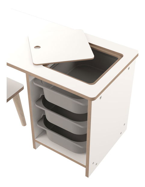 Dětský stolek se židlí Sonka 1 (bílá + šedá)