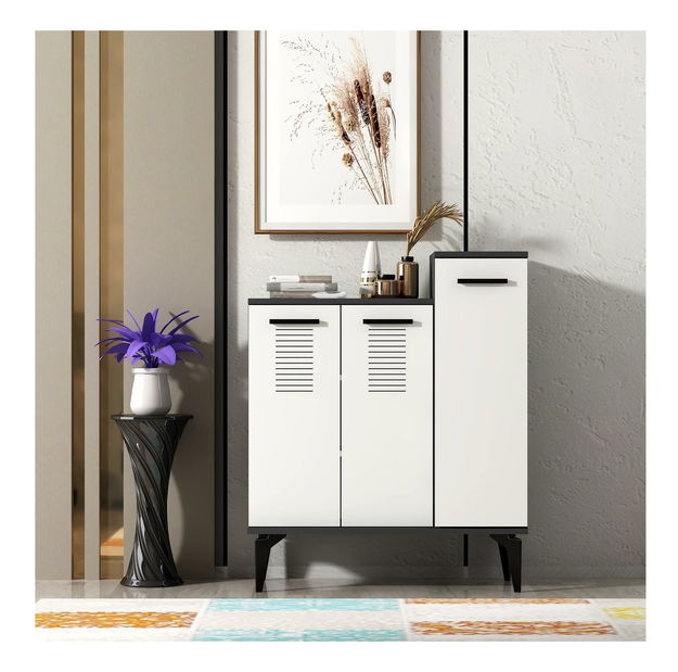 Botník (skříňka na boty) Vipapo 10 (antracit + bílá)