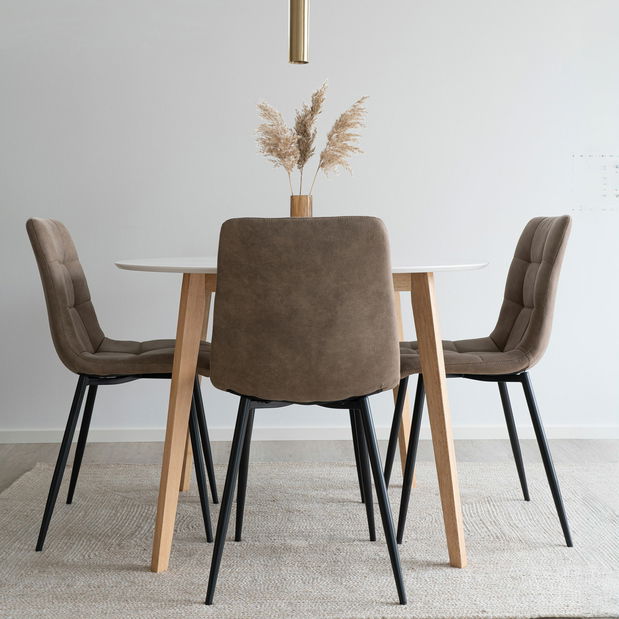 Jídelní set Veneria (hnědá + bílá)