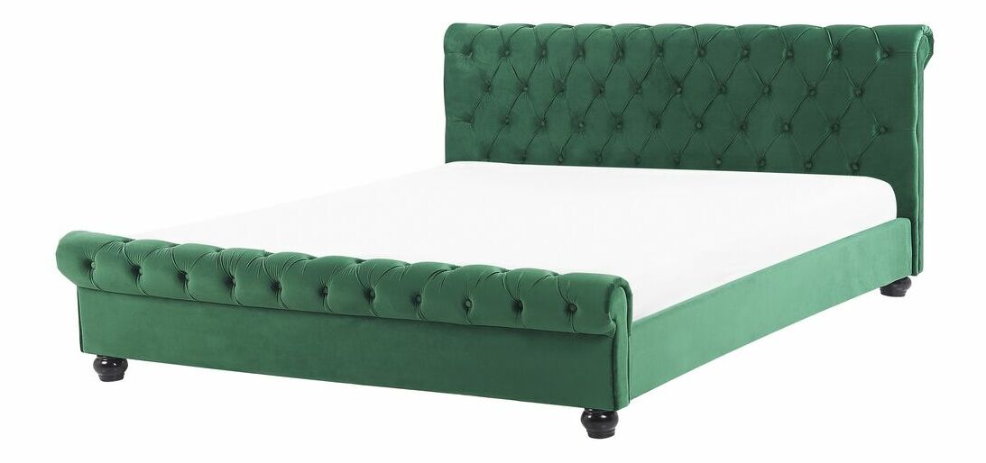 Manželská vodní postel 180 cm Alexandrine (zelená) (s roštem a matrací)