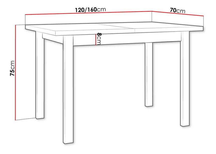 Rozkládací stůl Ewan 70 x 120+160 X (dub sonoma L)
