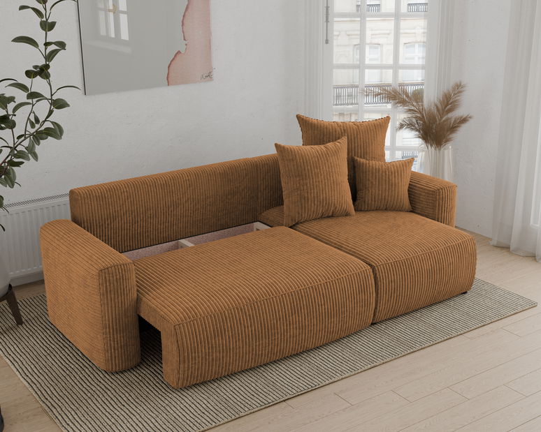 Rohová sedačka Denia (P) (hořčičná)