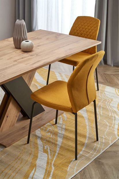 Jídelní stůl Xavier (dub wotan + černá)