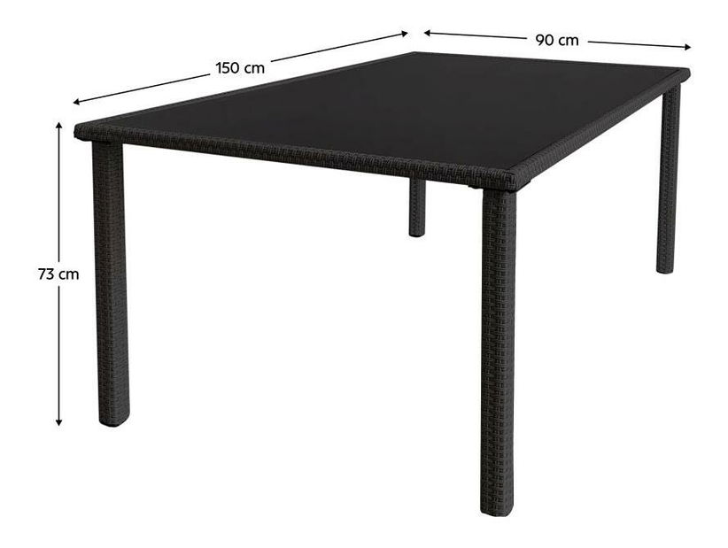 Zahradní stůl Asolenzias 2 (černá) (pro 4-6 osob)