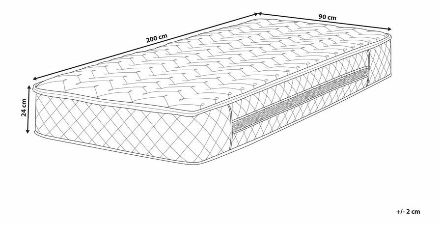 Taštičková matrace 90x200 cm GLORIA (středně tvrdá) *výprodej