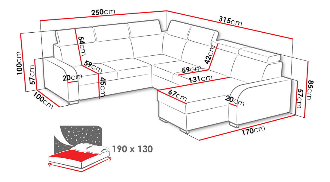 Rohová sedačka U Lyseri 2rR2pLC (tmavě šedá) (s úl. prostorem)