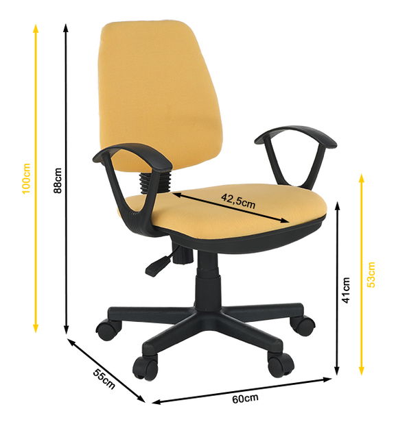 Kancelářská židle Miris (žlutá) *výprodej