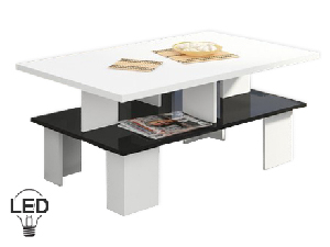 Konferenční stolek Sudbury 2 (bílá + lesk černý)