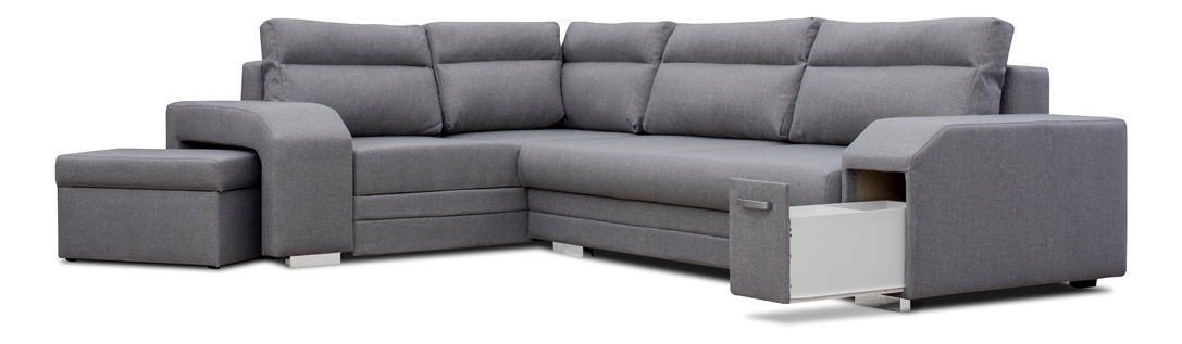 Rohová sedací souprava Alfredo (světle šedá) (L)