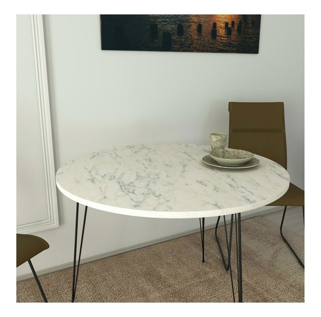 Jídelní stůl Sabuna 1 (pro 4 osoby) (černá + bílá)