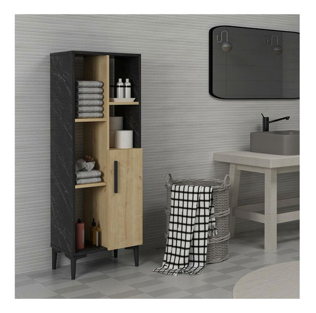 Regál Nobuti (dub safírový + černá)