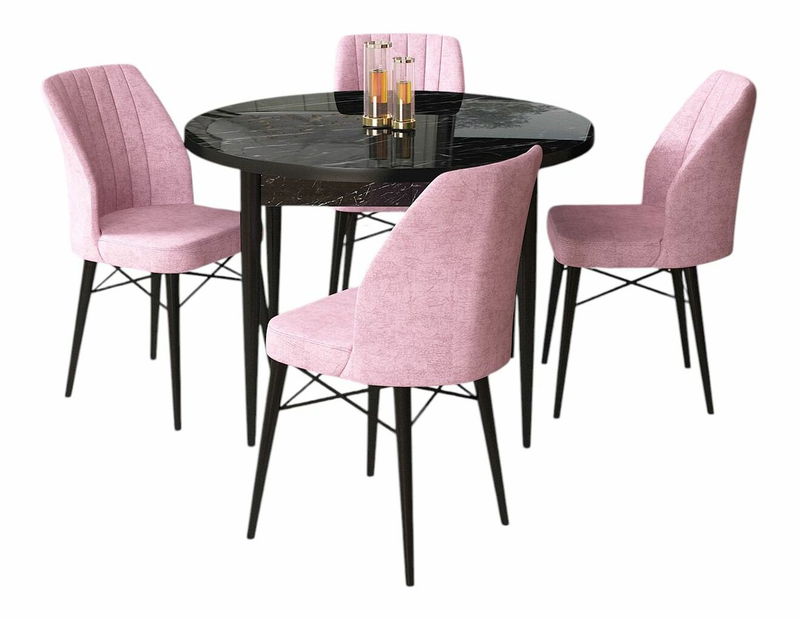 Jídelní set Roxie (ořech barokní + kouřová) (pro 4 osoby)