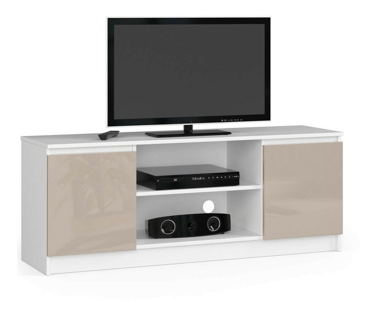 TV stolek Dariel (bílá + cappuccino lesk)