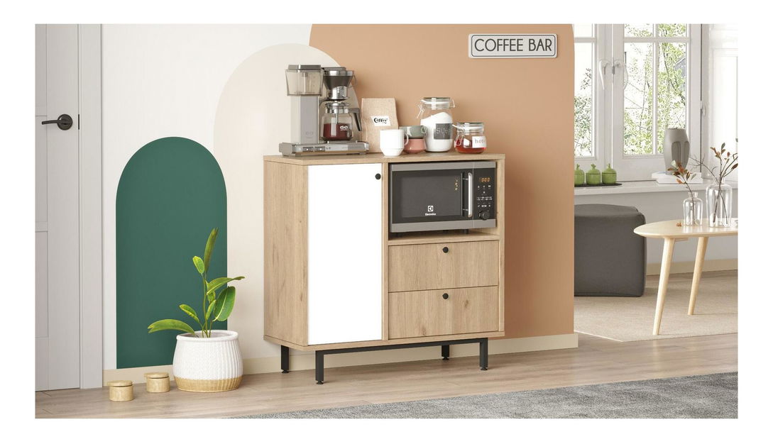 Komoda Rebutia 1 (dub + bílá)