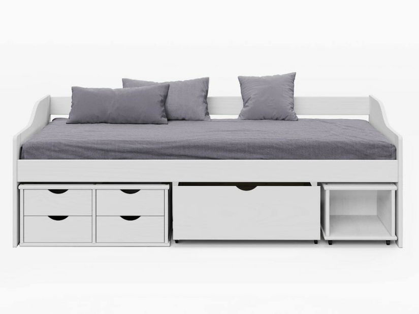 Postel s úložným prostorem Moli (bílá) 