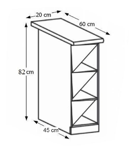 Dolní kuchyňský regál Regnar D20W