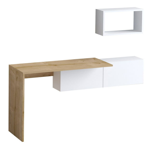 PC stolek Aliex 11 (Bílá + Dub)