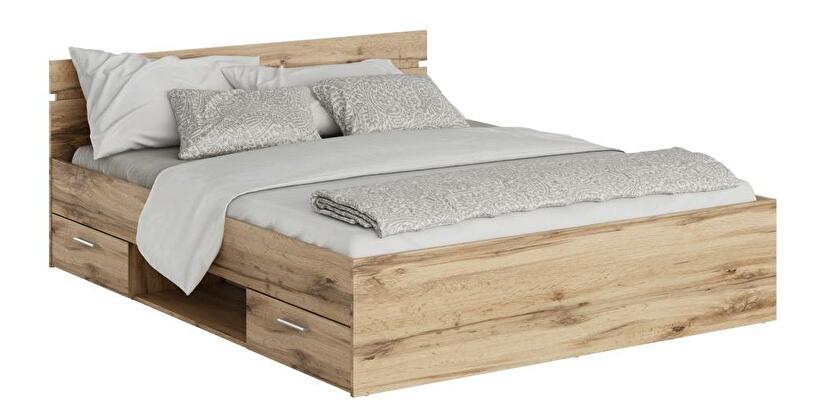 Manželská postel 160 cm Michigin (dub wotan) (s úložným prostorem)