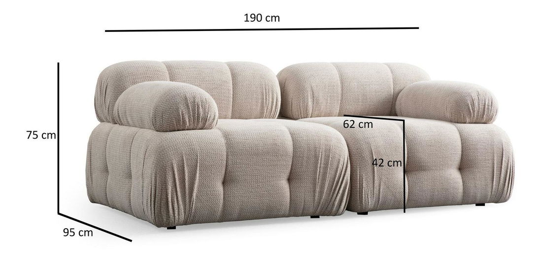 Rohová sedací souprava Pettit 2 (krémová)