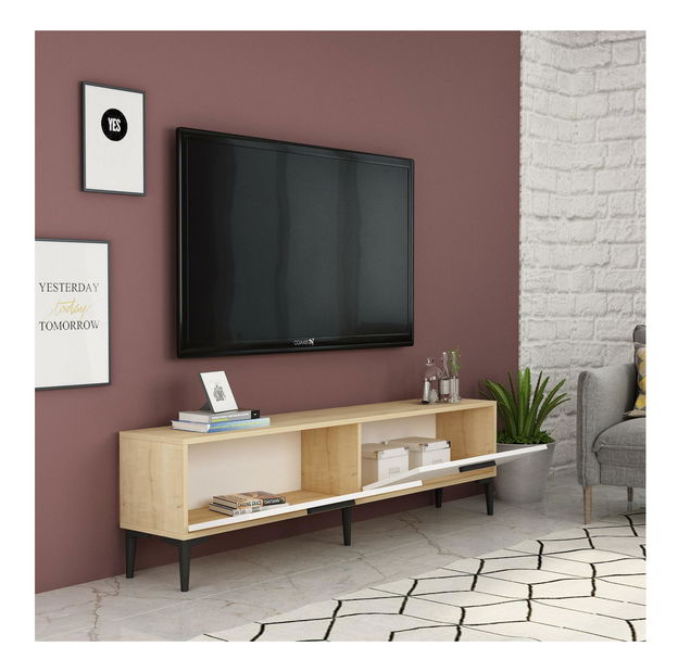 TV stolek/skříňka Vupaki (dub safírový + bílá)