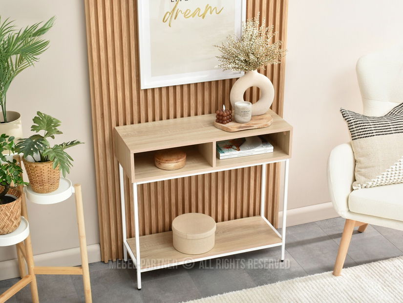 Konzolový stolek Frey (sonoma + bílá)