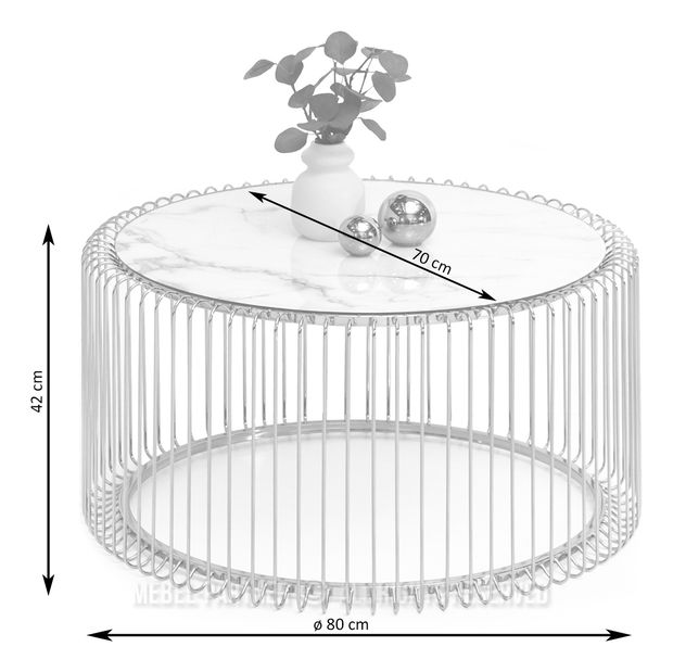 Konferenční stolek Nils (mramor + zlatá)