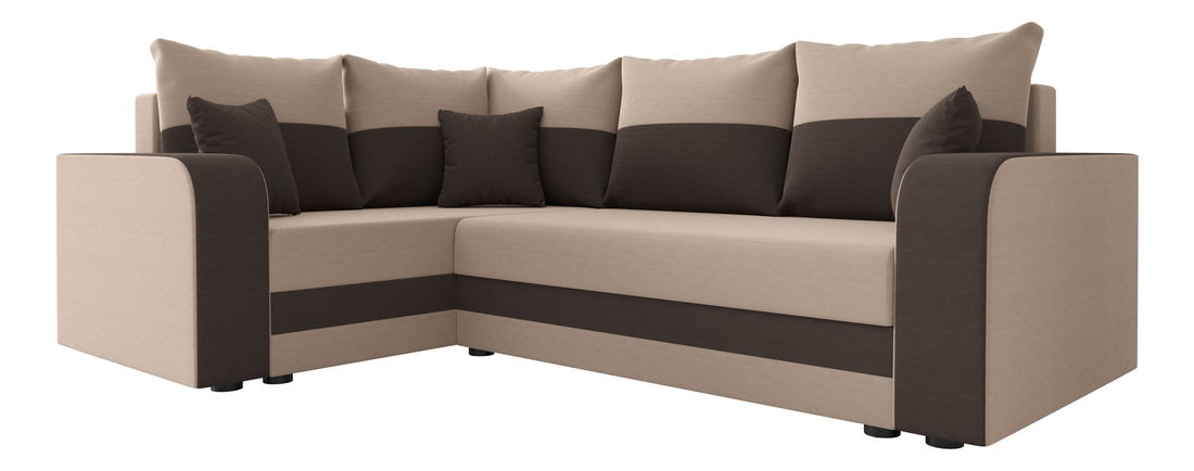 Rohová sedací souprava Harmony Plus (béžová + tmavě hnědá) (L)