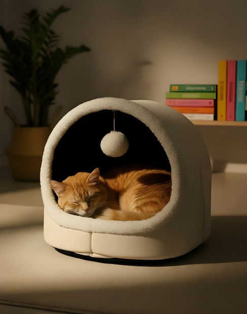 Pelíšek pro kočky Alasia (šedá) 2