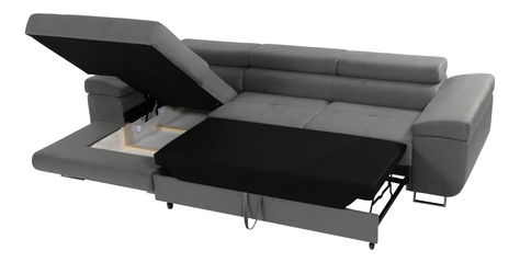 Rohová sedačka Terazuro Mini (šedá + bílá) (s úl. prostorem) (L)