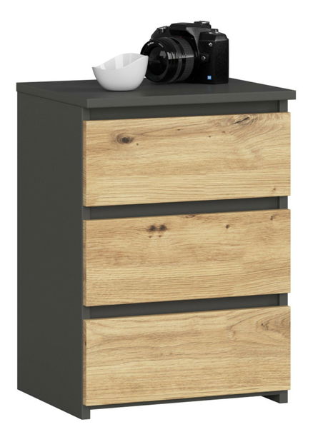 Komoda Cipriano (grafit šedý + dub artisan)