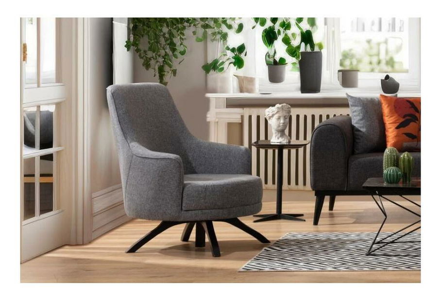 Křeslo Kapruna (světle šedá + černá)