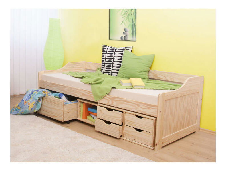 Jednolůžková postel 90 cm Mangu (masiv, s roštem)