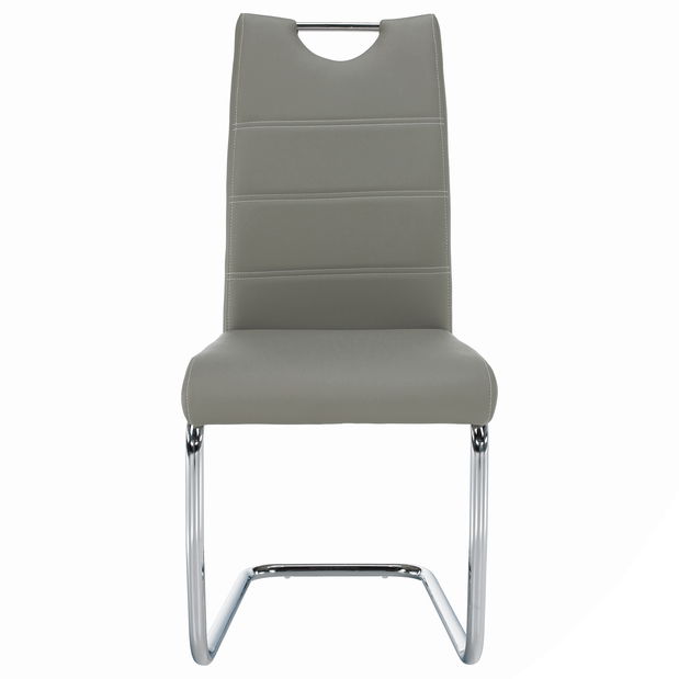 Jídelní židle Abalia New (světlešedá + chrom)