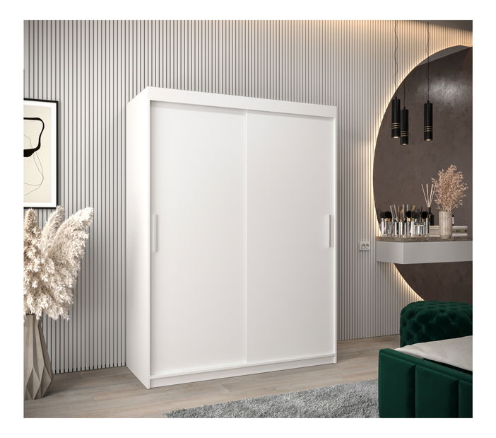 Šatní skříň 150 cm Toki (Bílá matná + Černá matná)