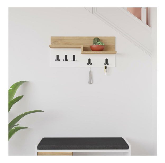 Věšák Makiso 2 (dub + bílá)