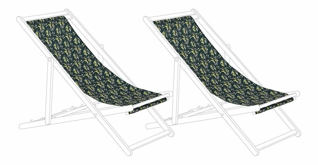 Sada 2 potahů na zahradní lehátko Alexandrinos (zelená s olivami)