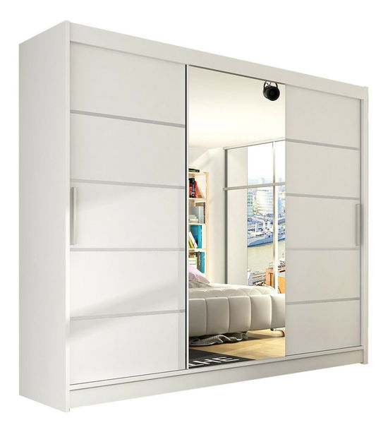 Skříň s posuvnými dveřmi Dorian VI (černá) (bez osvětlení)