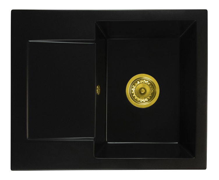 Kuchyňský dřez Dalgam (černá) (s 1 otvorem pro baterii) (L)